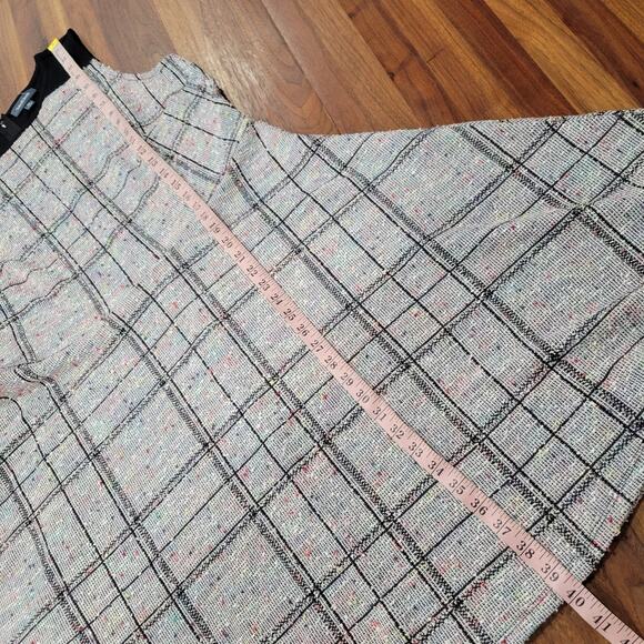 Modcloth Smiling From The Top A-Line Windowpane Dress Multicolor Textured Knit - Picture 4 of 9